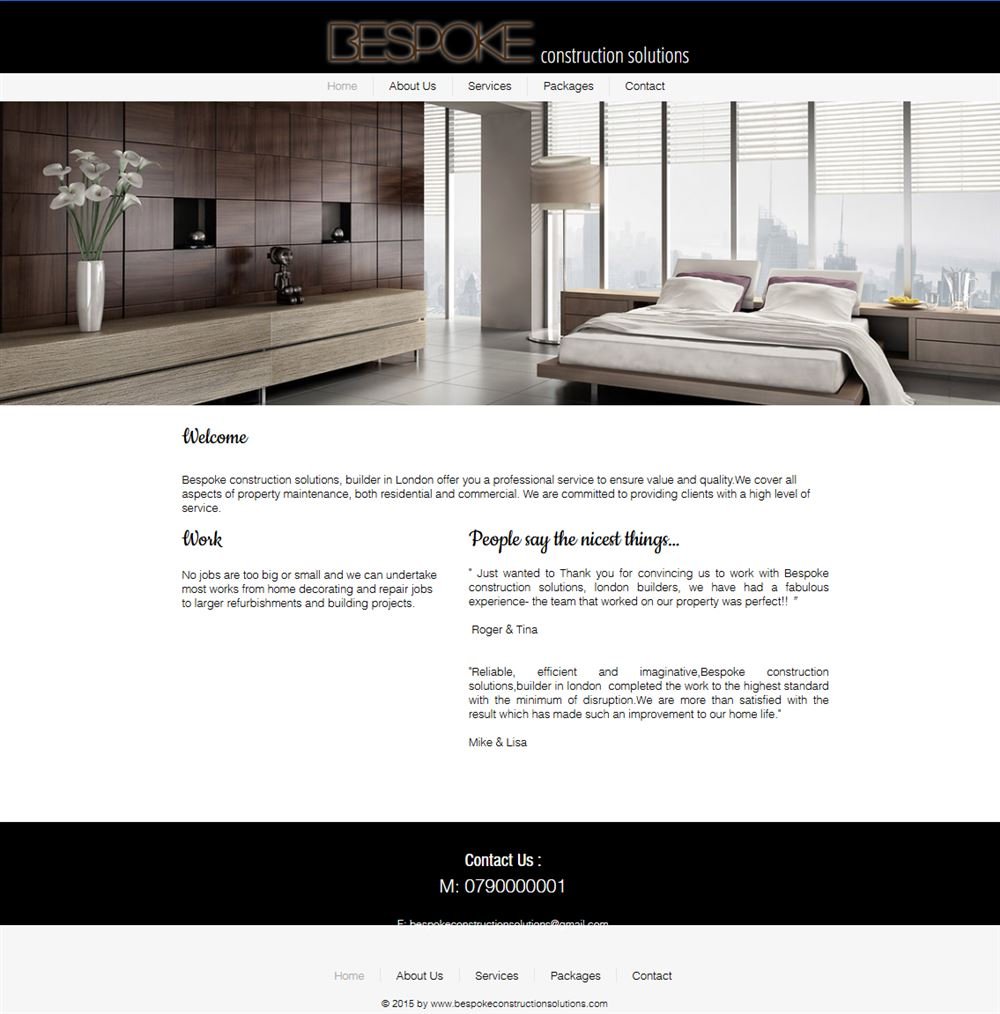 Bespoke Construction Solutions website screenshot