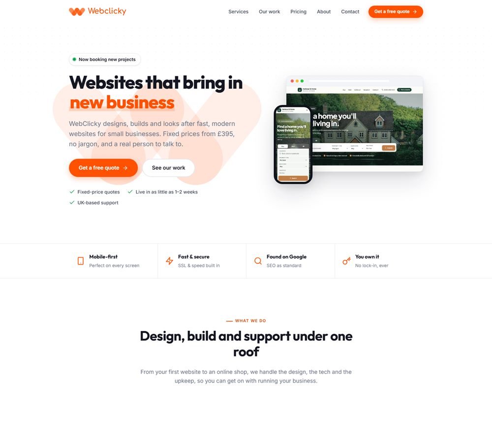 Webclicky digital agency website screenshot